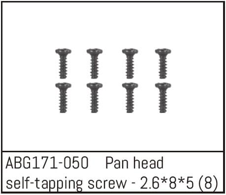 8 Vis 2,6x8x5mm pour G171/172/173/174 - 71-050 - Breizh Modélisme.