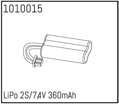 Batterie Lipo 2S 7,4V 360mAh - AB240174 (1010015) - Breizh Modélisme.
