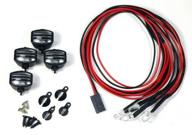 Ensemble de feux antibrouillard carrés avec LED - Absima 2320052 - Breizh Modélisme.