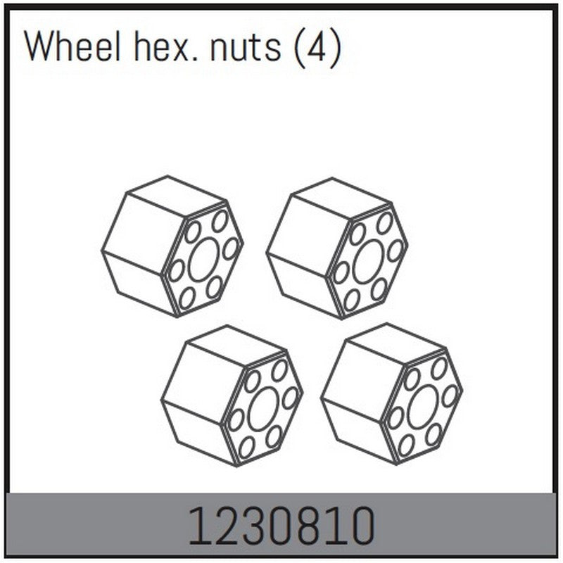 Hexagone de roue (x4) pour Absima Desert Rock Racer ADB1.4 - 1230810 - Breizh Modélisme.