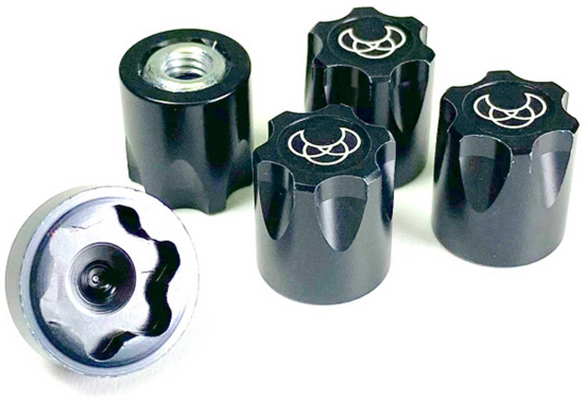 Moyeu de roue M4 noir x 4 pièces - Absima 2560024 - Breizh Modélisme.