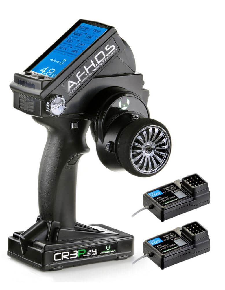 Radio 3 voies absima CR3P + 2 recepteurs 2.4ghz waterproof - 2000102 - Breizh Modélisme.