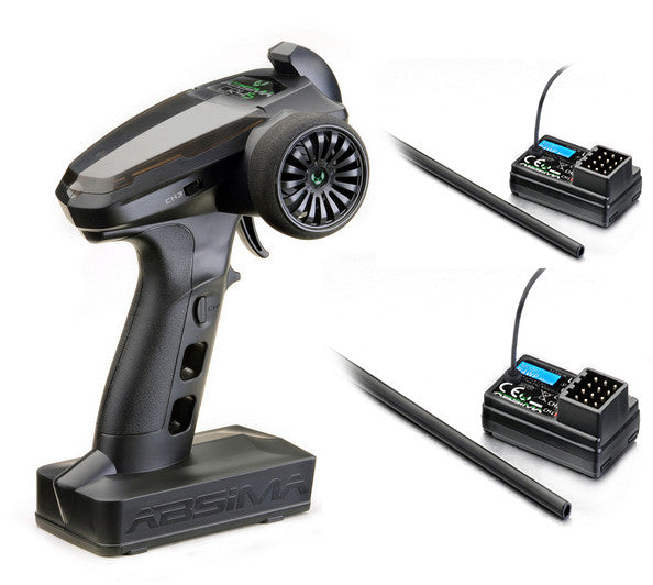 Radio 4 voies Absima CR4S V2 avec 2 Récepteurs 2,4Ghz pour Voitures RC - Breizh Modélisme.