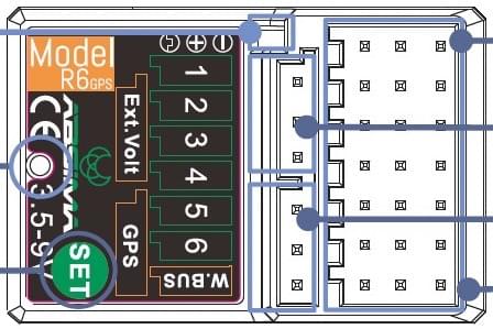 Récepteur 6 voies R6GPS" 2.4GHz - 2020024" - Breizh Modélisme.