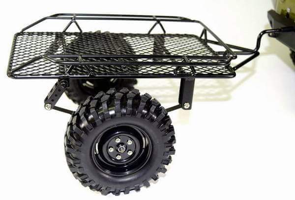 Remorque Tout Terrain en acier simple essieu - Accessoires pour crawler 1/10 - Breizh Modélisme.
