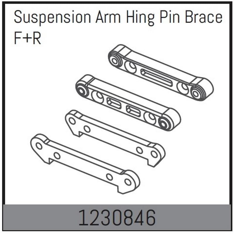 Support de triangle AV/AR pour Absima Desert Rock Racer ADB1.4 - 1230846 - Breizh Modélisme.