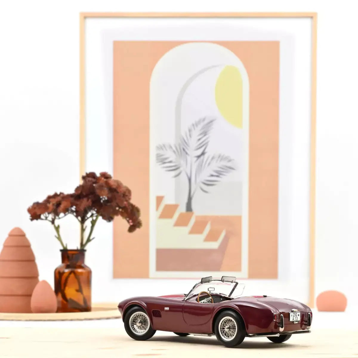 Voiture miniature collection 1/18 AC Cobra 289 1963 Rouge foncé Norev 182758