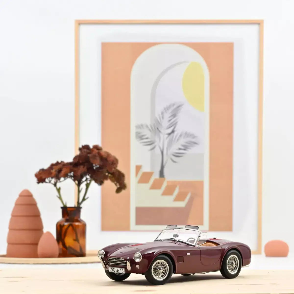 Voiture miniature collection 1/18 AC Cobra 289 1963 Rouge foncé Norev 182758