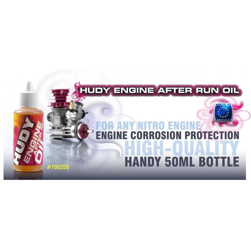 Huile after run 50 ml pour Moteurs Thermique - HUDY 106250 - Breizh Modélisme.