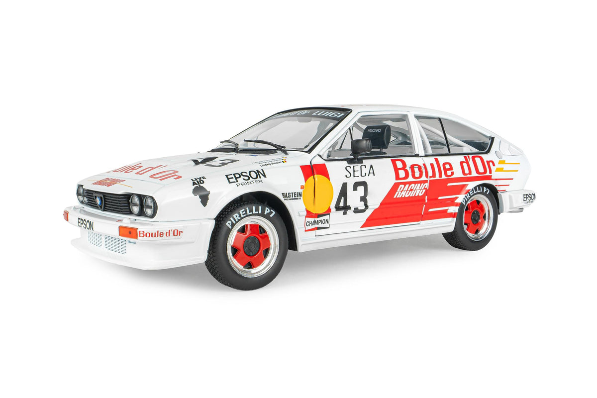 Solido S1802308 Voiture miniature collection 1/18 Alfa Romeo GTV6 24H de spa 1985 #43 B.de Dryver/ F-X.Boucher/ L.Boucher - Breizh Modélisme.