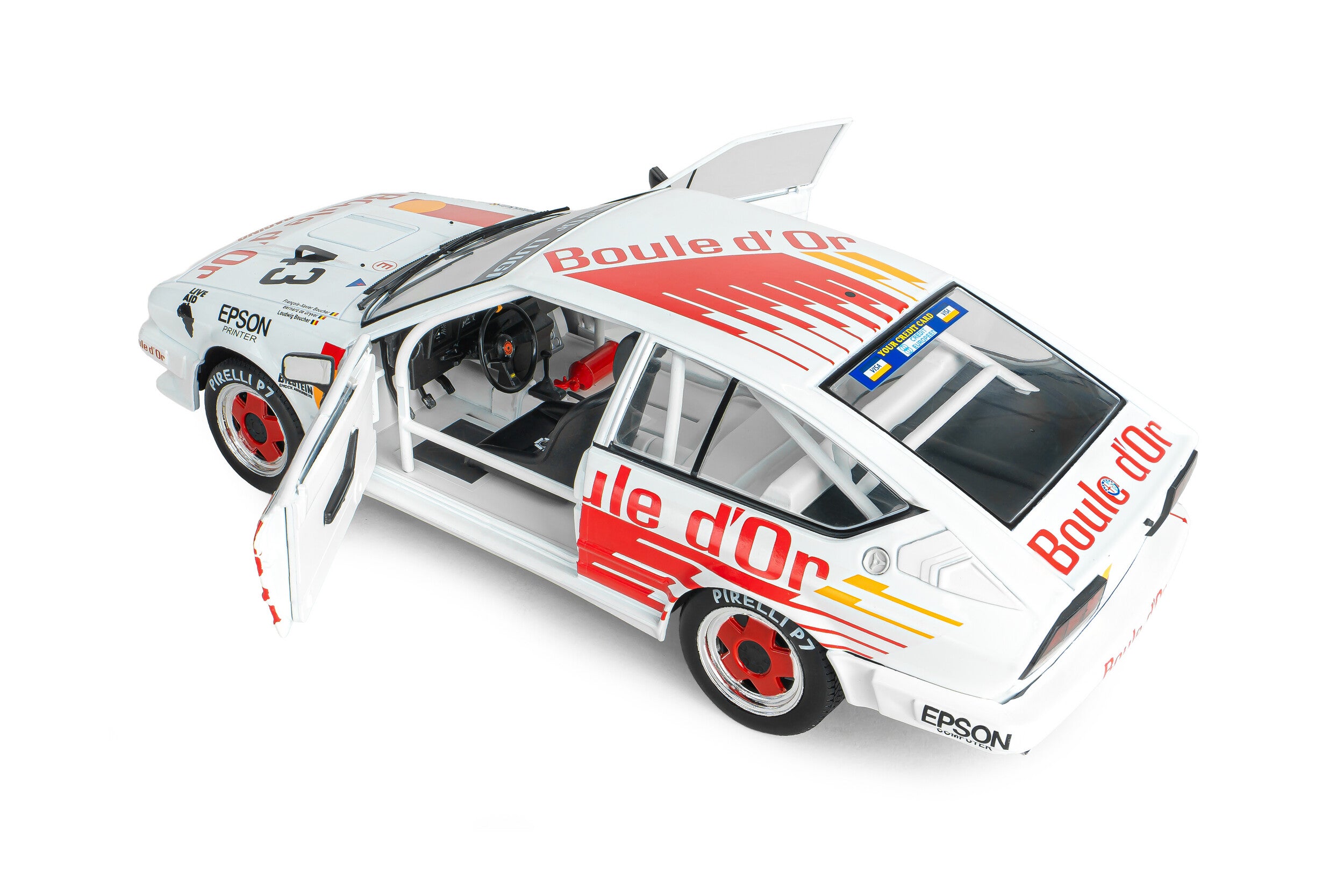 Solido S1802308 Voiture miniature collection 1/18 Alfa Romeo GTV6 24H de spa 1985 #43 B.de Dryver/ F-X.Boucher/ L.Boucher - Breizh Modélisme.
