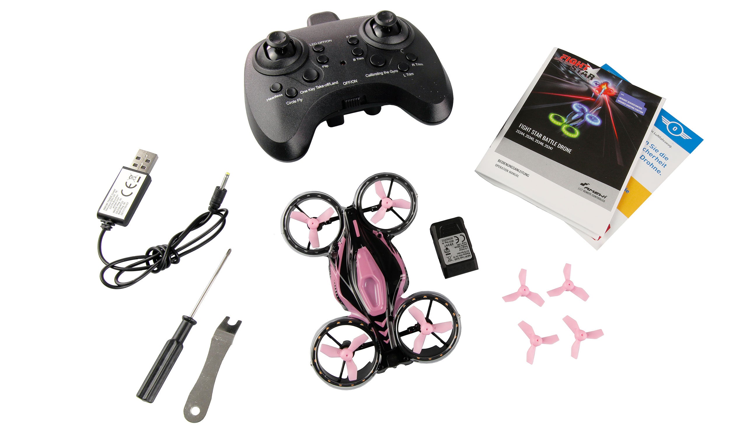 Drone de combat FightStar RTF rose - 25347 - Breizh Modélisme.