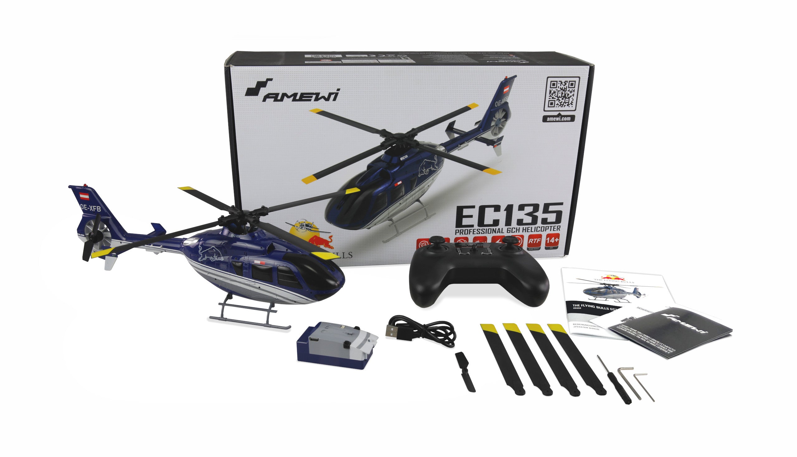 Hélicoptère RC EC135 Brushless 6 voies - Breizh Modélisme.