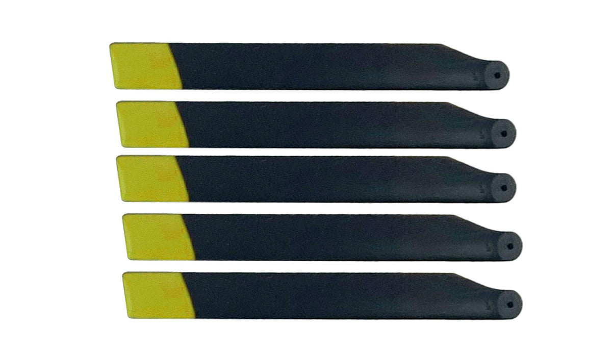 Jeu de pales de rotor jaune MD500E/H145 - Breizh Modélisme.