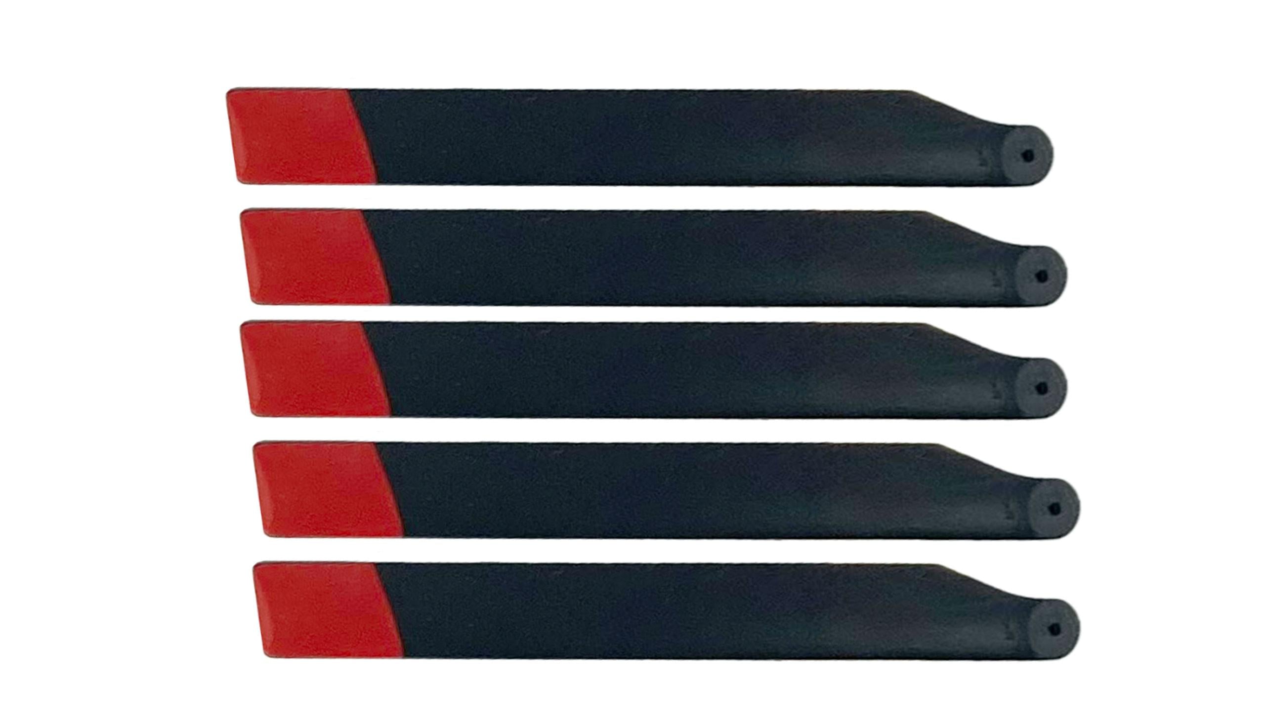 Jeu de pales de rotor rouge MD500E - Breizh Modélisme.