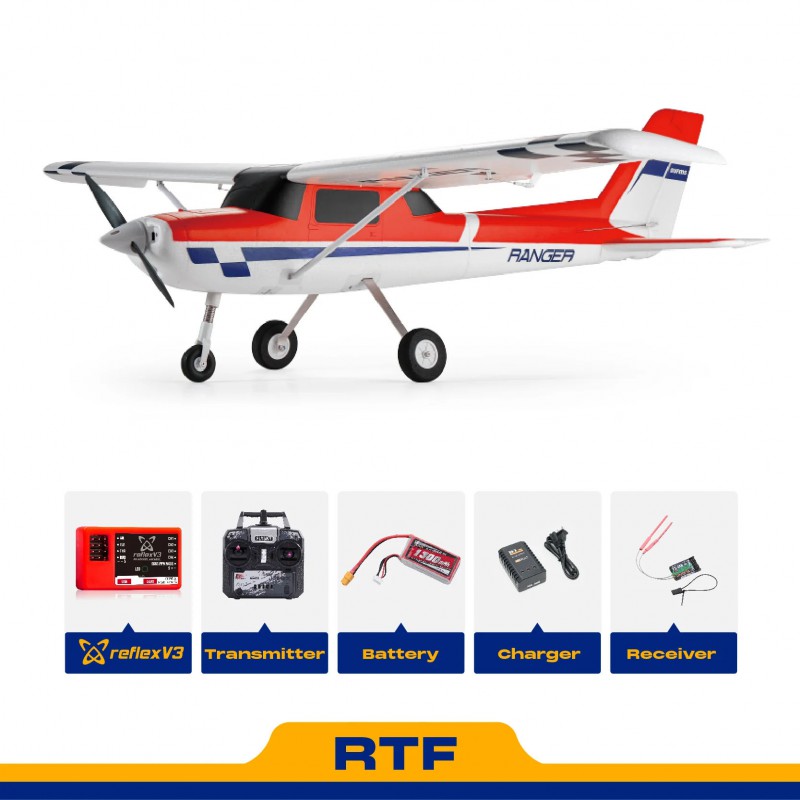 Avion FMS 1220mm Ranger V2 EP RTF avec reflex V3 rouge - FMS147 - Breizh Modélisme.