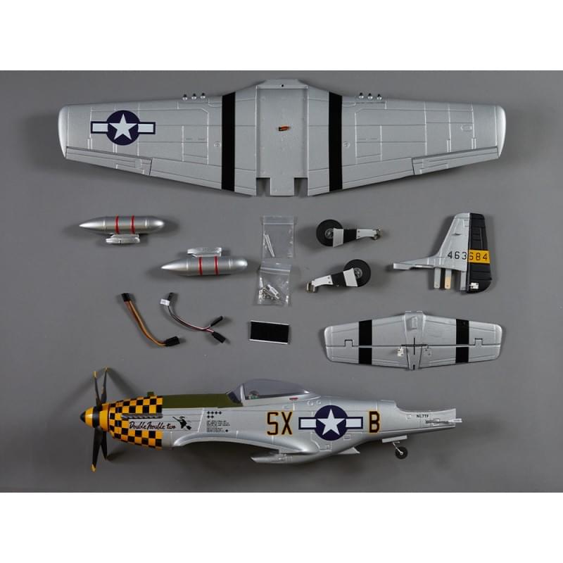 Avion RC 750mm P-51D Mustang Warbird PNP kit DB003PG - Breizh Modélisme.