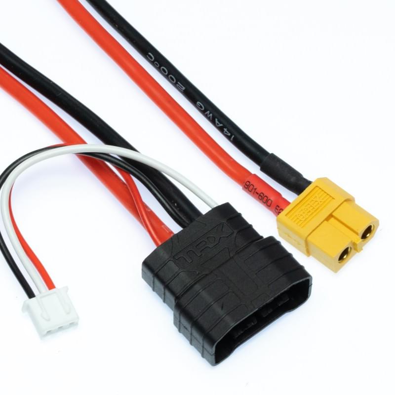 Câble pour chargeur sortie XT60 - XT60 vers Batterie 2S Traxxas ID - Breizh Modélisme.
