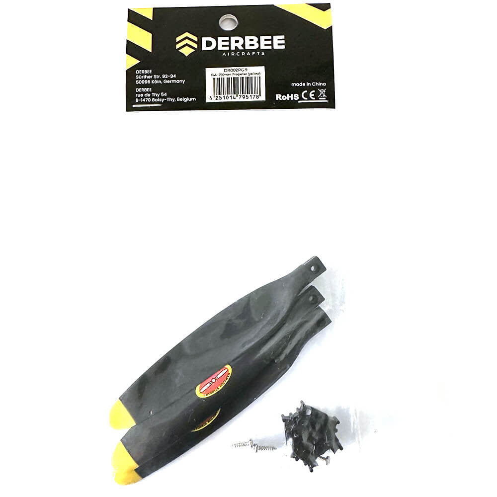 Jeu d'hélices jaune pour F4U Corsair - DB002PG.9 - Breizh Modélisme.