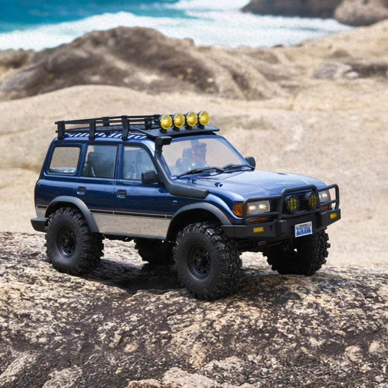 Kit crawler Toyota Land Cruiser 80 FCX10Pro ARTR 1/10 (version RS) bleu - FMS11061RS-BU-PRO