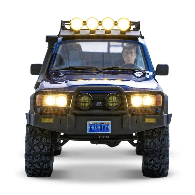 Kit crawler Toyota Land Cruiser 80 FCX10Pro ARTR 1/10 (version RS) bleu - FMS11061RS-BU-PRO