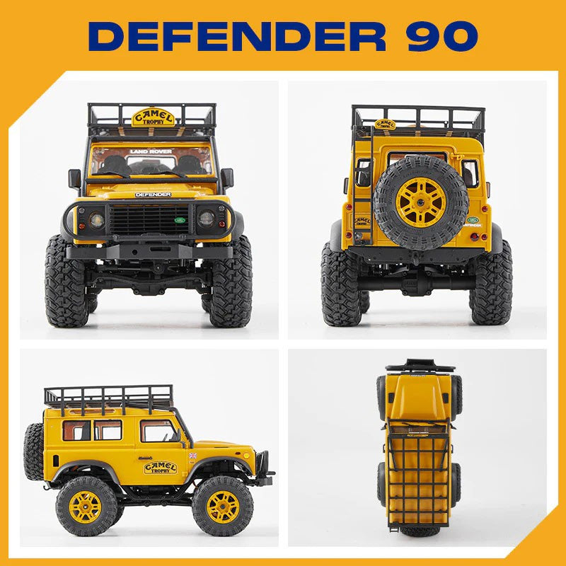 Kit RTR 1/24 Land Rover Defender 90 FCX24M Camel Trophy - FMS12491RTR-YL - Breizh Modélisme.