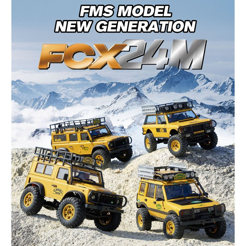 Kit RTR 1/24 pour Range Rover FCX24M Camel Trophy - FMS12481RTR-YL - Breizh Modélisme.