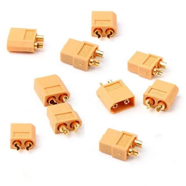 Lot de 10 prises, connecteur XT60 Mâle - Breizh Modélisme.