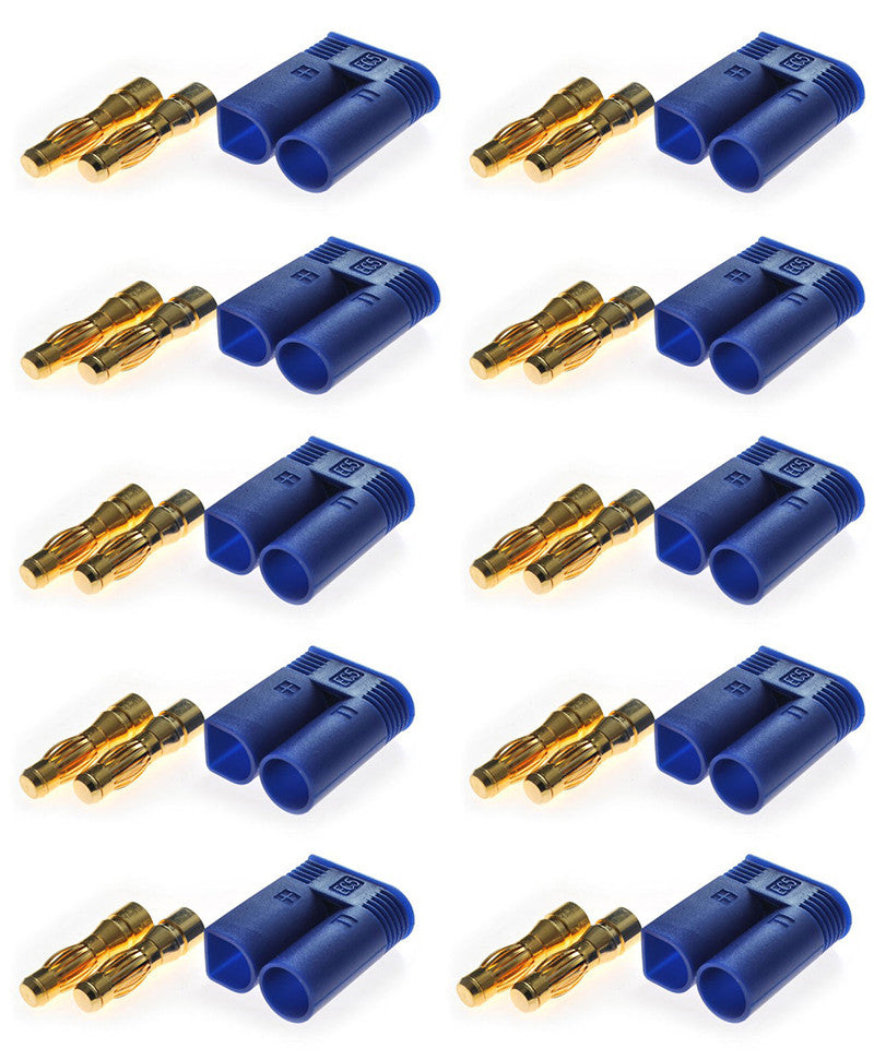 Lot de 10 Prises, connecteurs EC5 Mâle - Breizh Modélisme.