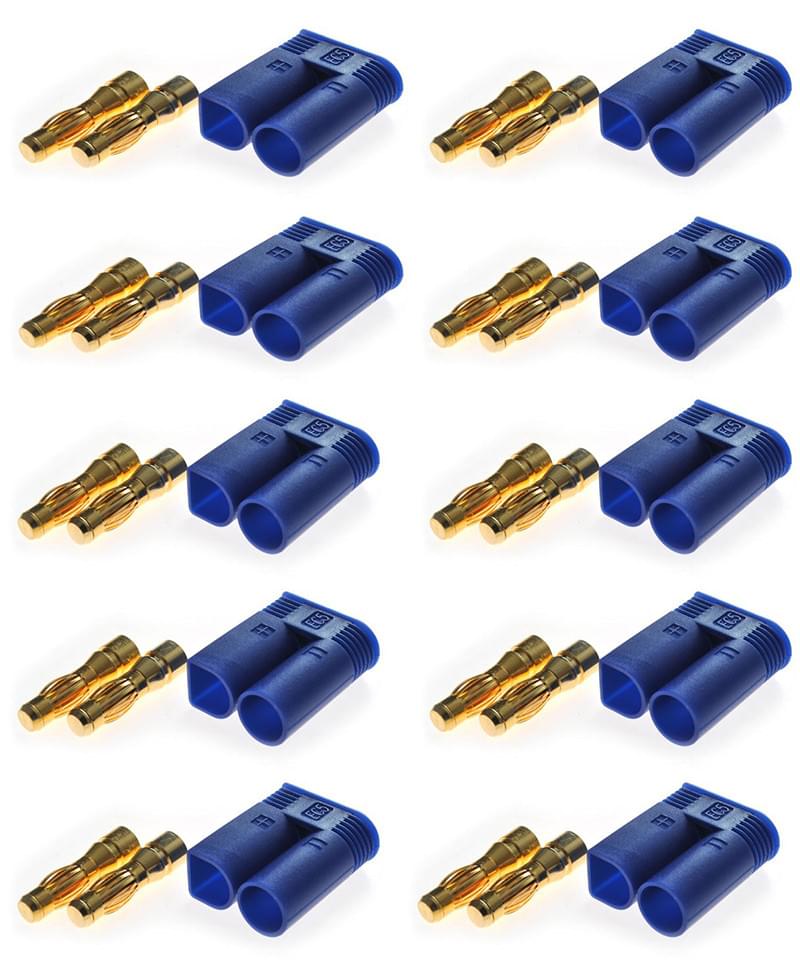 Lot de 10 Prises, connecteurs EC5 Mâle - Breizh Modélisme.