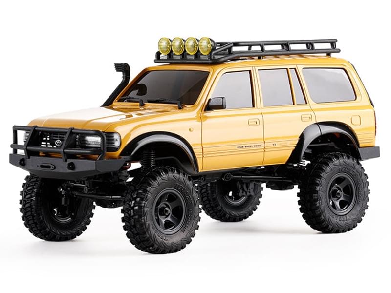 Crawler FMS 1/18 Toyota LC80 jaune FCX18 Prêt à rouler 11831 RTR - Breizh Modélisme.
