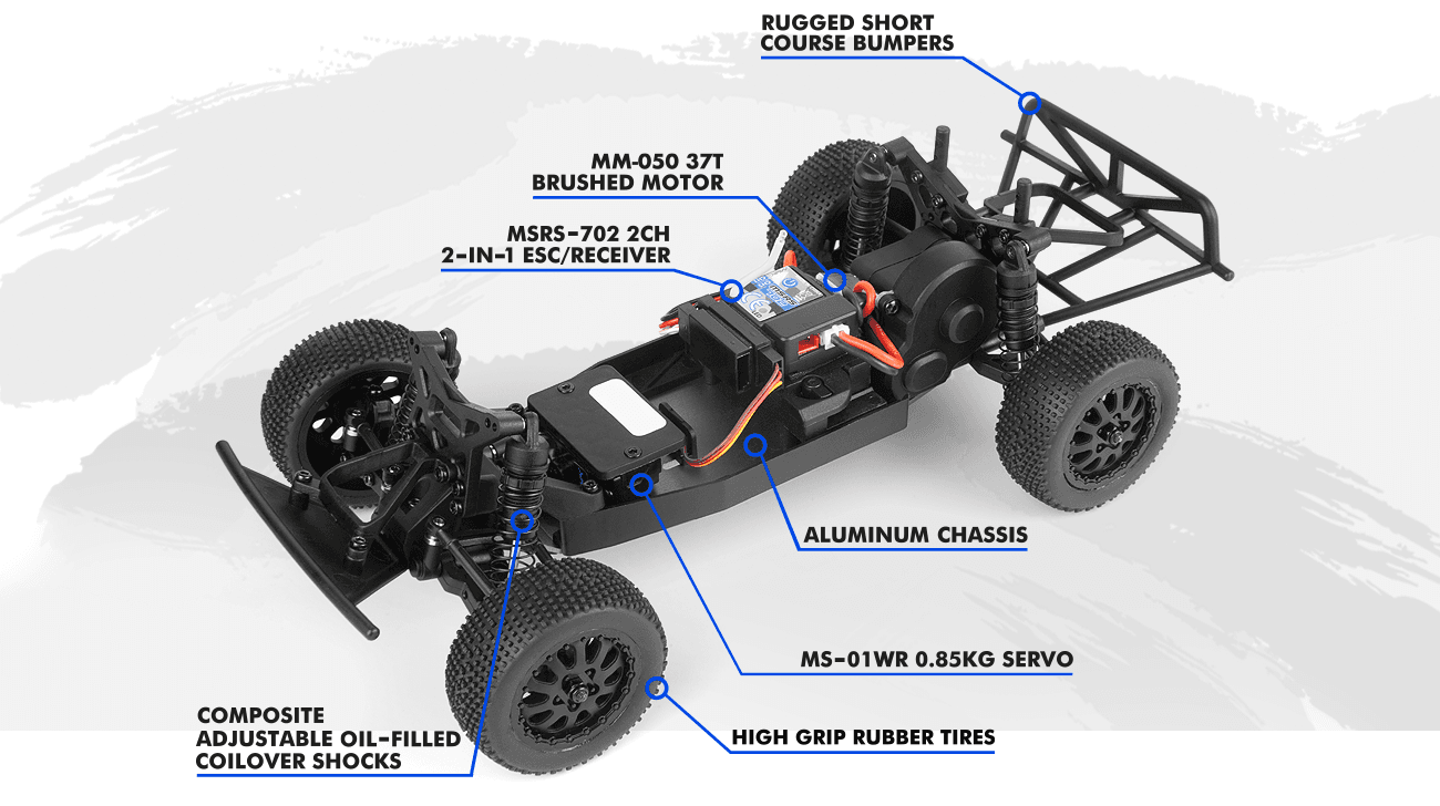 Short course 1/24 Maverick Microbe RC bleu – MV151500