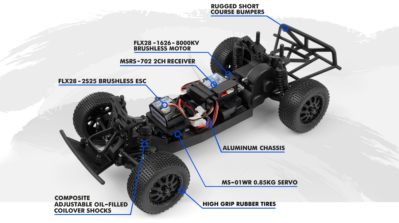 Short course 1/24 Brushless SC flux Maverick Microbe RC bleu – MV151508