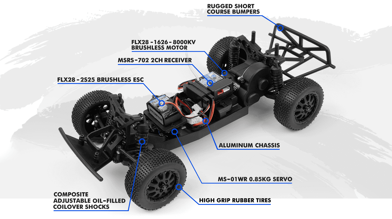 Short course 1/24 Brushless SC flux Maverick Microbe RC bleu – MV151508