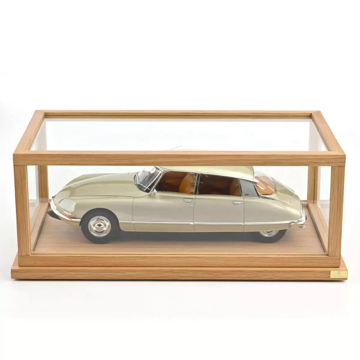 Boîte vitrine en verre et chêne FSC voiture miniature 1/12