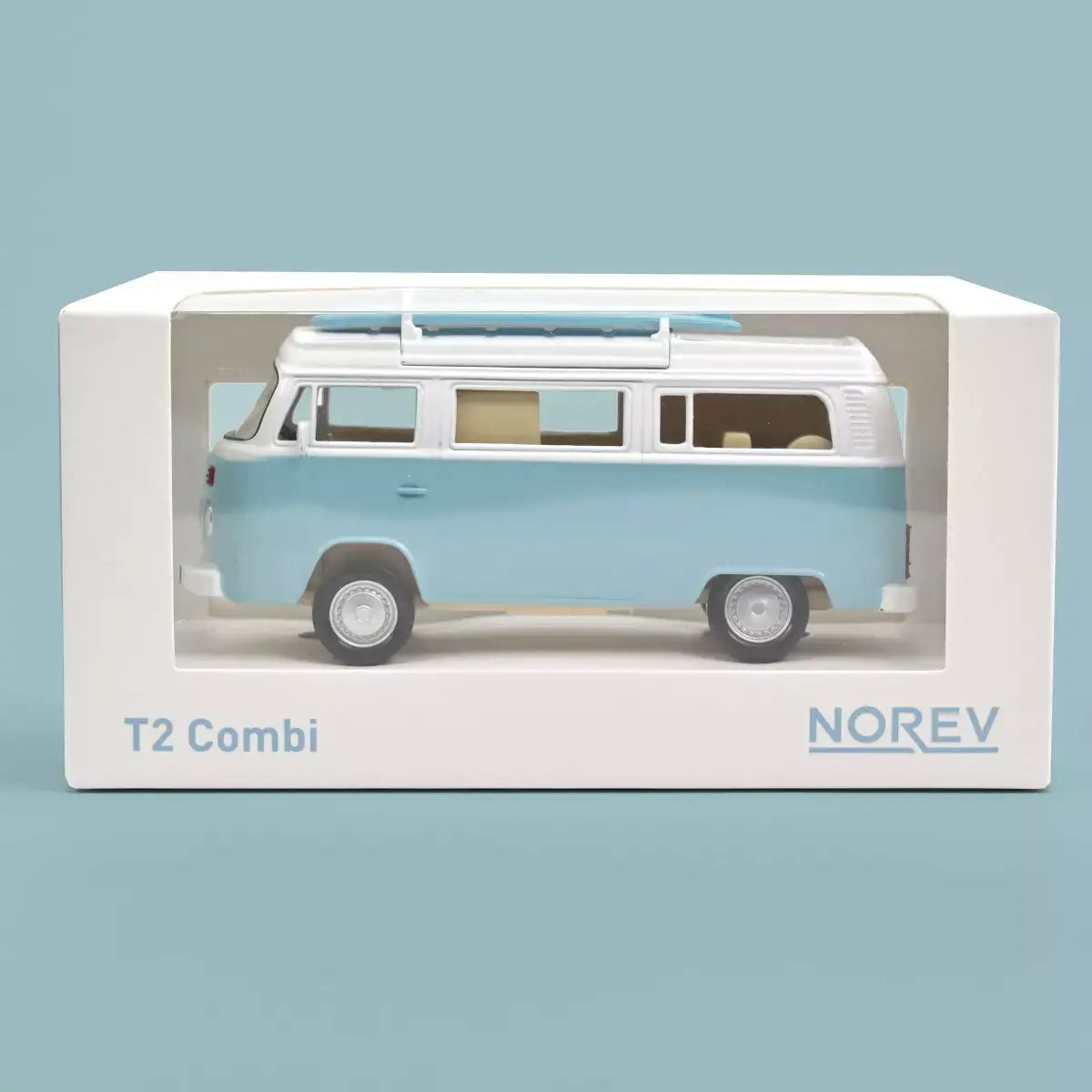 Voiture miniature 1/43 VW Combi T2b Camper Van 1973 Bleu Pastel Jet-car Norev 841108