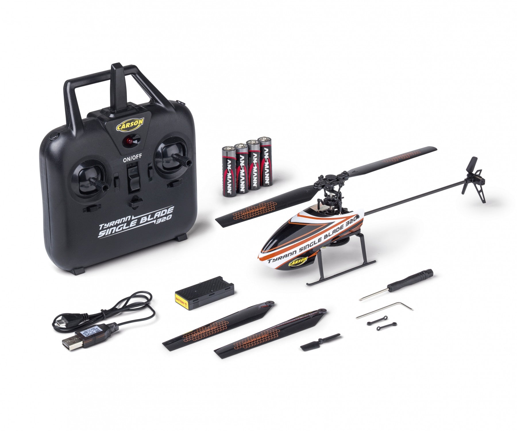 Hélicoptère RC Tyran mono pale 320 2.4G 100% RTF 500507170 - Breizh Modélisme.