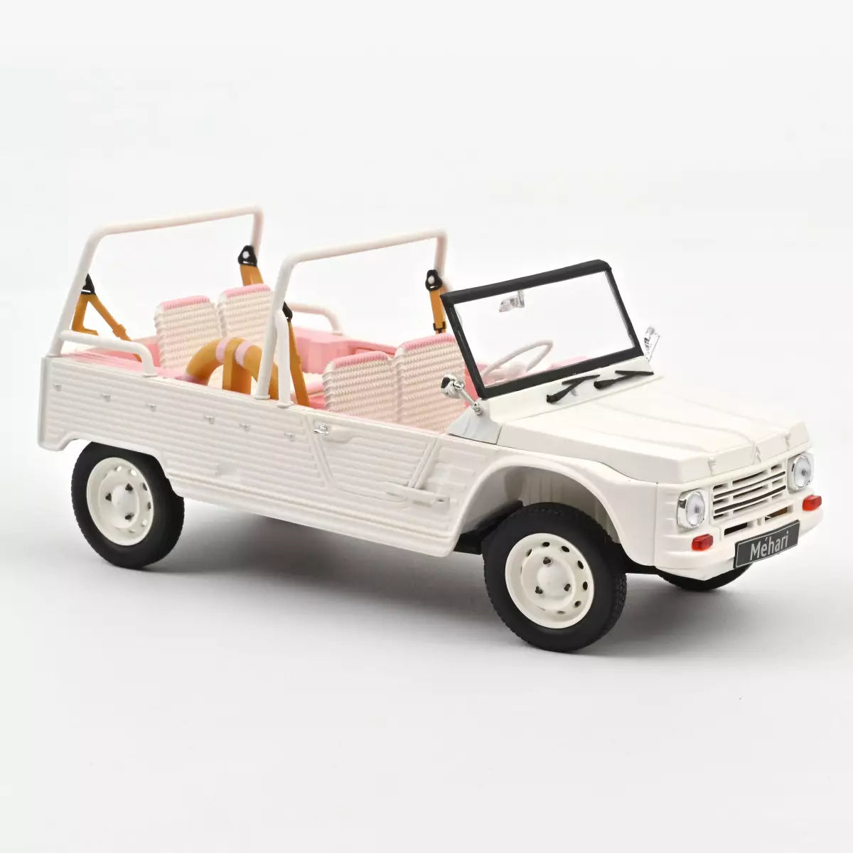 Voiture miniature collection 1/18 Citroën Méhari 2023 Blanc et Rose Norev 181804