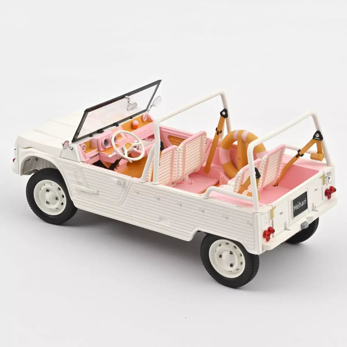 Voiture miniature collection 1/18 Citroën Méhari 2023 Blanc et Rose Norev 181804