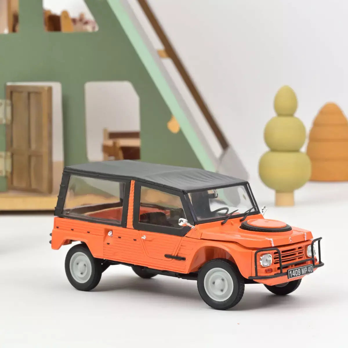 Voiture miniature collection 1/18 Citroën Méhari 4x4 1979 Orange Kirghiz Norev 181654
