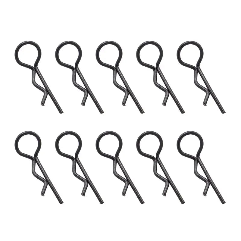 10 clips de carrosserie voitures 1/10 - 1/12 universels noir - HTR-501381
