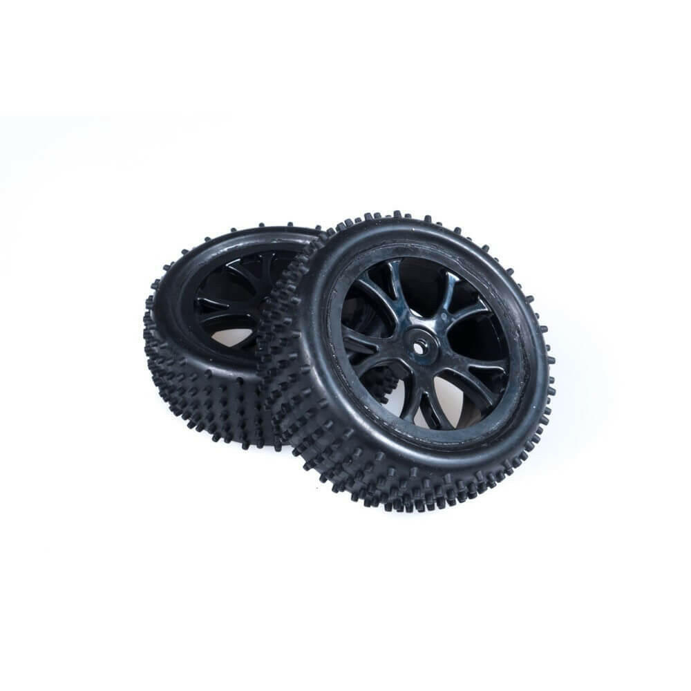 2 pneus et jantes ARR pour Buggy 1/10 - FTX6301B - Breizh Modélisme.