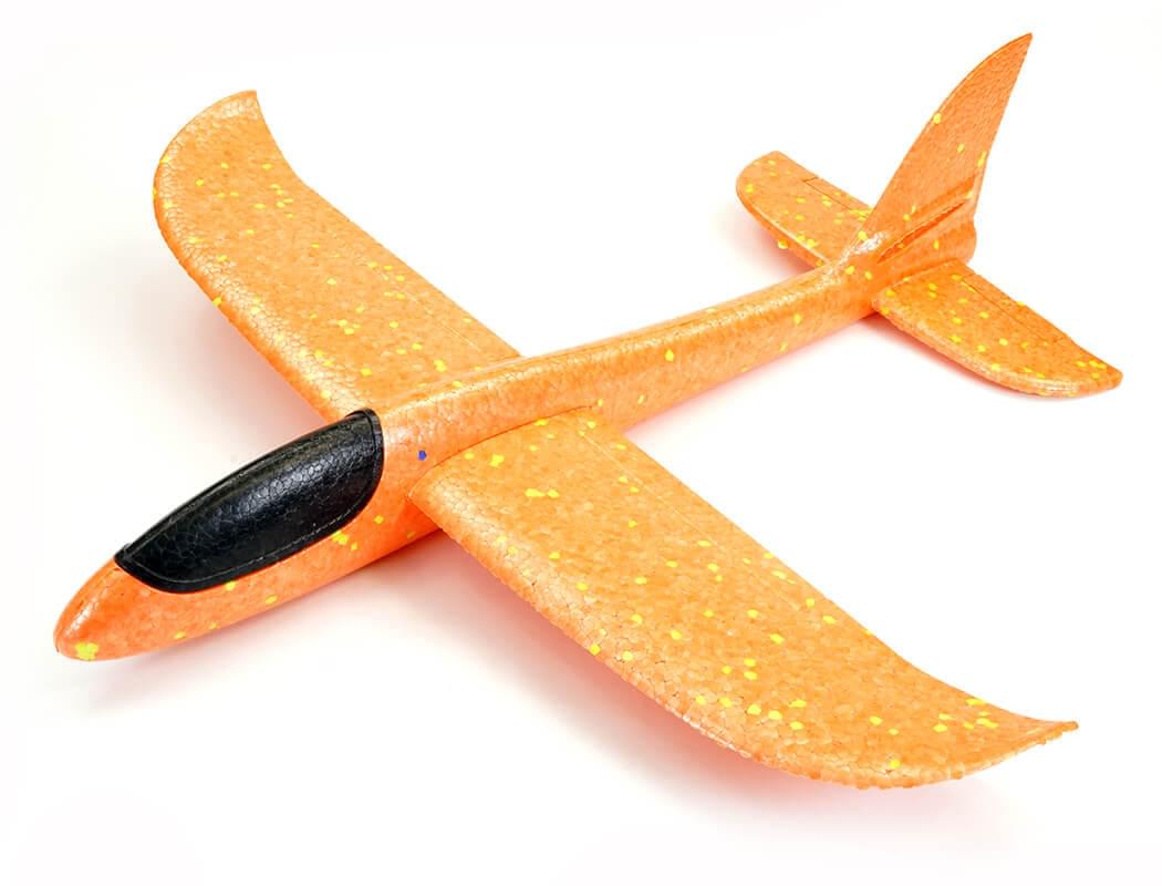 Avion à lancer Main 480mm orange - Breizh Modélisme.