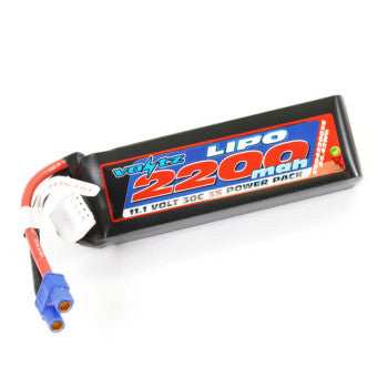 Batterie Lipo Voltz 2200mah 11.1V 30C avec EC3 - Breizh Modélisme.