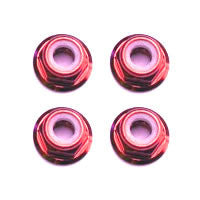 Ecrou M3 fastrax bride rouge (4pcs) - FTM3RF - Breizh Modélisme.