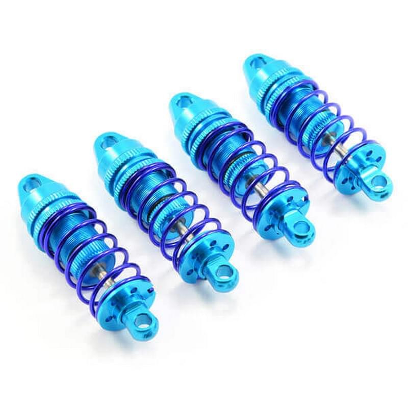 Fastrax Amortisseurs Hydrauliques Alu Bleu Pour Tamiya TT02 (x4) - FTTA014B - Breizh Modélisme.