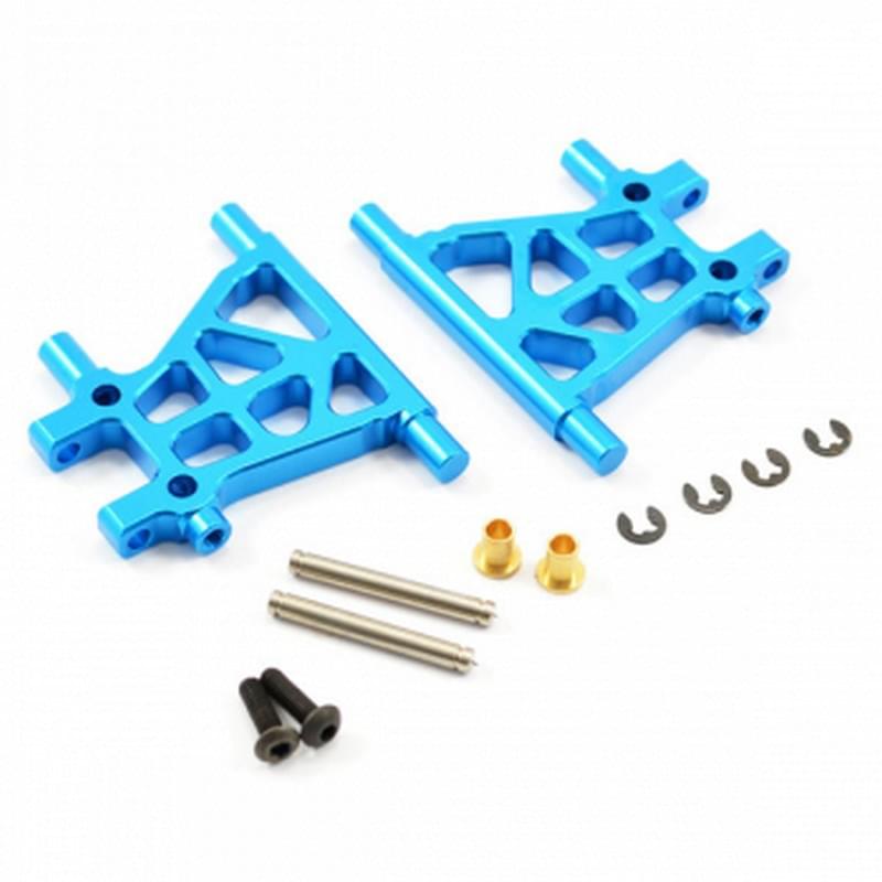 Fastrax Triangles arrière inférieurs Alu Bleu Pour Tamiya TT02 (x2) - FTTA004B - Breizh Modélisme.