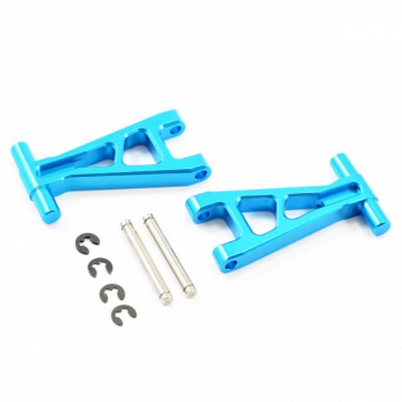 Fastrax Triangles arrière supérieurs Alu Bleu Pour Tamiya TT02 (x2) - FTTA003B - Breizh Modélisme.