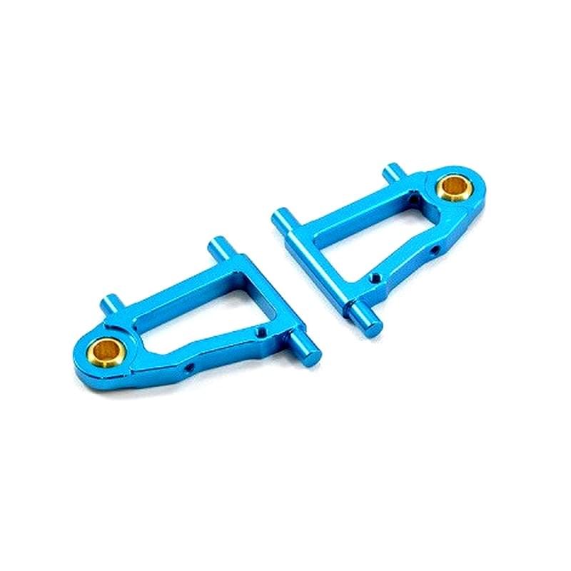 Fastrax Triangles avant supérieurs Alu Bleu Pour Tamiya TT01 (x2) - FTTA085B - Breizh Modélisme.