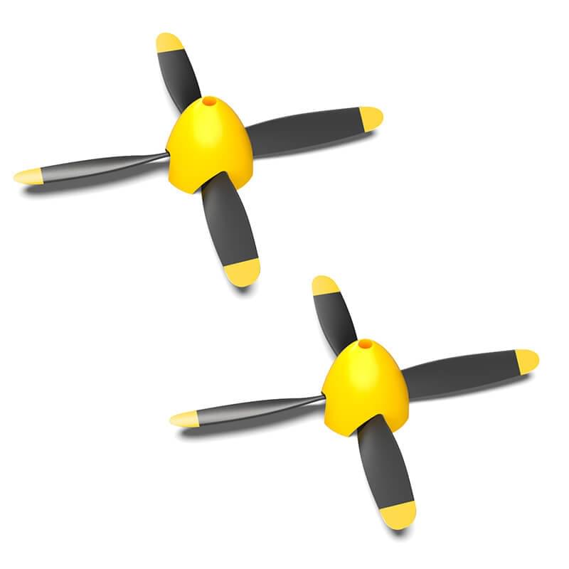 Hélice complète à 4 pales (2pcs) 768-2 - V-P7680209 - Breizh Modélisme.